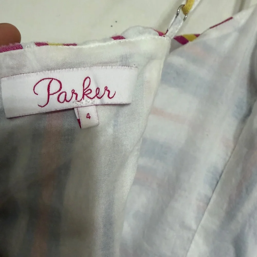 Parker Pink and White Striped Mini Dress - Picture 11 of 14